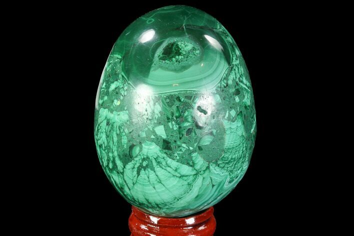 Stunning Polished Malachite Egg - Congo #89667